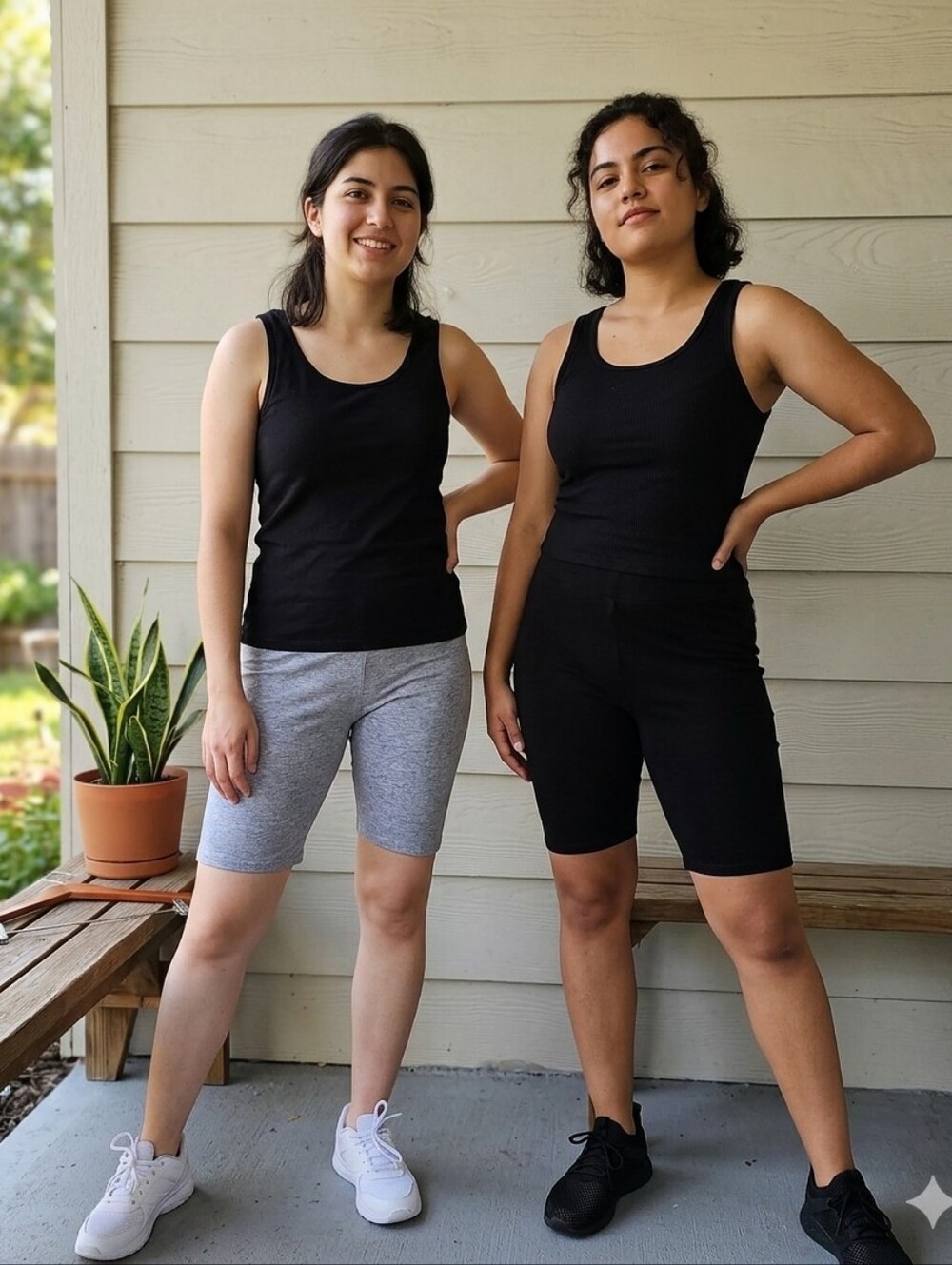 Black / Grey Stretch Bike'r Shorts Set